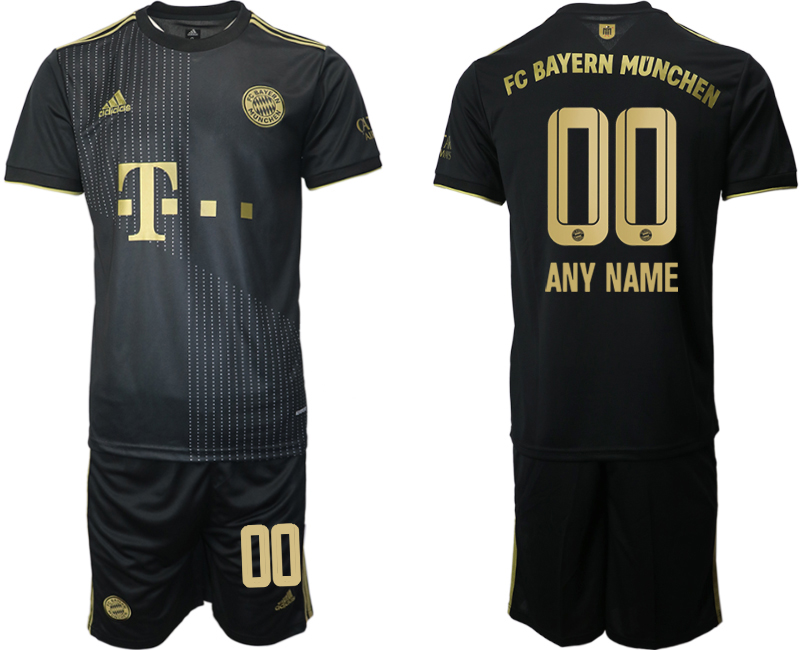Men 2021-2022 Club Bayern Munich away black customized Adidas Soccer Jersey->bayern munich jersey->Soccer Club Jersey